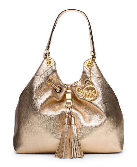 gold michael kors purse with big dimond|michael kors linen with gold.